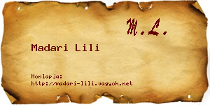 Madari Lili névjegykártya